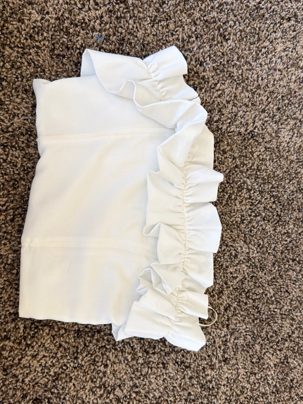 glam White Smocked One-Shoulder Ruffle Top